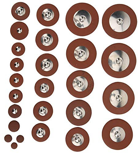 Sax Leder Pads, Ersatz Leather Pads für Saxophon mit 26pcs Multi Size, Saxophon Polster Set für Altsaxophon, Tenor und Baritonsax