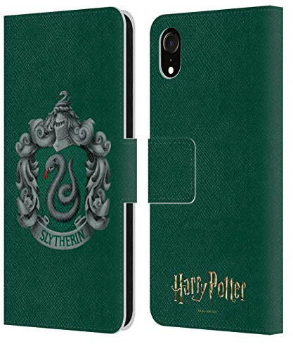 Head Case Designs Officially Licensed Harry Potter Slytherin Crest Chamber Of Secrets I Leather Wallet Case Compatible With Apple iPhone XR