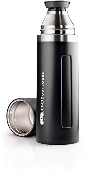 GSI Outdoors Glacier Vacuum Bottle Thermoskanne, Schwarz (Black), 1 L