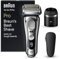 Braun Series 9 Pro Premium Elektrorasierer mit 4+1 Scherkopf, Rasierer Herren Elektrisch, ProLift Trimmer, 5-in-1 Reinigungsstation, Made in Germany, Wet&Dry, 9486cc, chrom