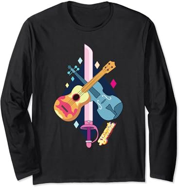 Steven Universe Rose Quartz Swords and Guitars Maglia a Manica