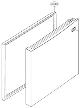 Joint (partie congélateur) repère 203A Frigo, Réfrigérateur, Congélateur ADX73270669 LG Frigo, Réfrigérateur, Congélateur ADX73270669 LG