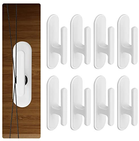 8 Pieces Blind Cord Holder, Adhesive Twister Safety Hooks, Wall Hanging Window Wrap Cleats, Curtain Holder for Home Office School