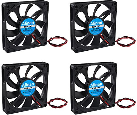 Alinan Ventilador 8015 de 24 V, 80 x 80 x 15 mm, 2 pines, sin escobillas, ventilador de refrigeración para impresora 3D, ventilador de computadora