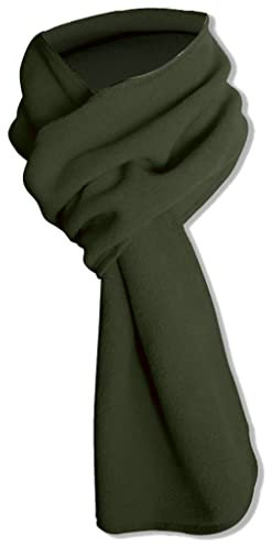 Max-Tonsen Sciarpa in pile caldo e alla moda, morbida, leggera, tinta unita, per autunno e inverno, idea regalo per donne, uomini, ragazze, ragazzi, multifunzione, verde militare, Verde militare,