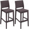 CLP 2er Set Barhocker Jamaica Mit Fußstütze I Outdoor-Tresenhocker In Rattan-Optik I Stapelbare Barstühle, Farbe:braun