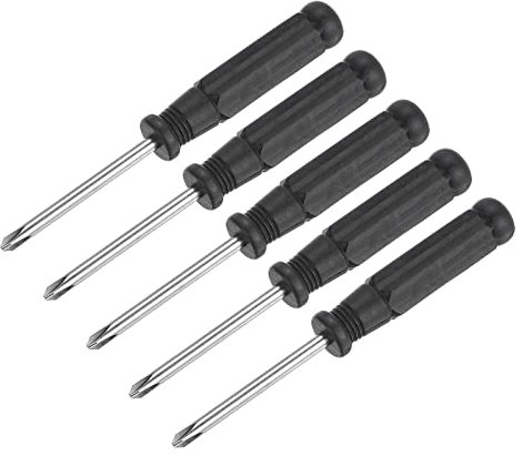 sourcing map Mini Phillips Screwdriver, 4.0mm Cross Head with Black Handle for Small Appliances, 5 Pcs