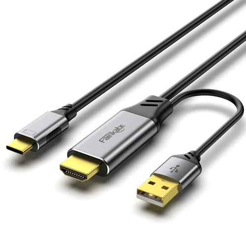 Cable HDMI a USB-C 4K60Hz, HDMI 2.0 a USB-C adaptador de cable de grafo suave de 6,6 pies, conecte HDMI a ordenador portátil, PC, PS5, Xbox, base de Steam Deck Dock con monitor USB-C, Nreal Air, Xreal