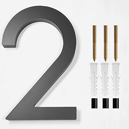 nanlyiau 6in/15.5cm 3D Numbers house numbers door number Waterproof Address Numbers front door number address numerals Waterproof and corrosion resistant Matte black Acryl resin (black Acryl 6in2)