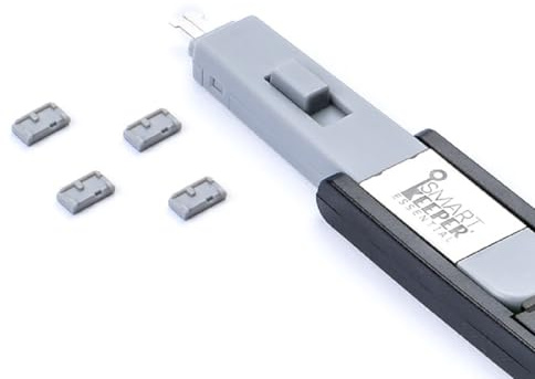SmartKeeper Essential / 4 x Micro USB B-Port Blockers + Key/Grau