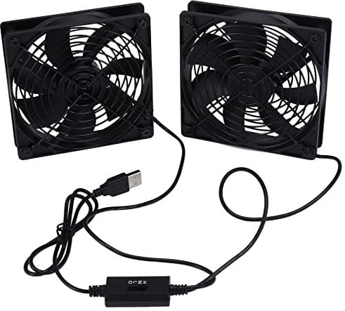 Rouufgeg Dual 120mm 5V USB Powered PC Router Fans with Speed Controller High Cooling Fan for Router Modem Receiver