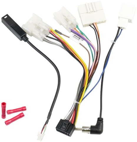 Jayubien 16Pin Android Radio Wire Harness Kit Replacement for 2012-Above Toyota Camry RAV4 Corolla Yaris Stereo Wiring Adapter with 28Pin SWC Connector Antenna USB Cord Non JBL