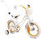 sun baby Mädchenfahrrad 14 Zoll Radgröße Heart Bike zur Auswahl, mit Abnehmbarer Schubstange, Kinderfahrrad für Mädchen von 2 bis 6 Jahre (Weißgold, 14 Zoll)