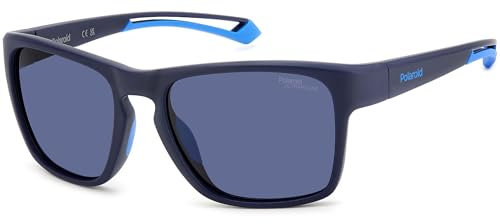 POLAROID Herren Small Sonnenbrille, blau (Matte Blue), 56