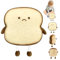 ZITUZY Toastbrot Kuscheltier, 18 cm Toast Brot Kissen, Lustiges Toastkissen, Dekoratives Kissen für Kinder und Erwachsene (Traurig)