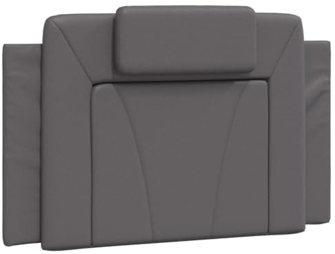 vidaXL Kopfteil-Kissen Viana Grau 90 cm Kunstleder
