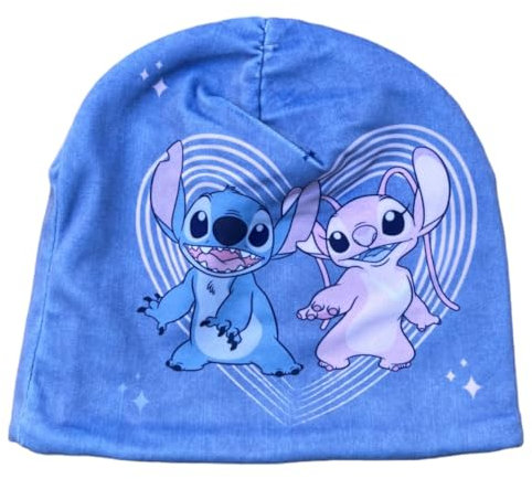 Wintermütze Stitch und Angel Disney Mütze für Kinder mit Aufdruck 100% Polyester, mehrfarbig, 46