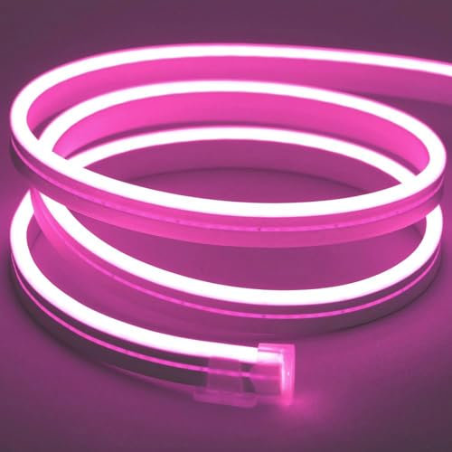 Planetitaly Striscia LED neon flessibile flex ribbon impermeabile 12V luce esterni decorazione giardino feste insegne pubblicitarie tubo luminoso IP65 (Rosa)