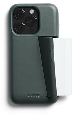 Bellroy Phone Case – 3 Card for iPhone 15 Pro (leather iPhone case, phone wallet) - Everglade