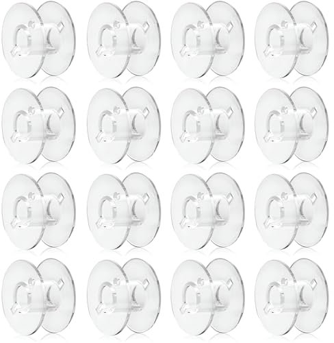OIGWBPH 16 Stück Nähmaschinen Spulen, Spulenbox, Unterfadenspulen, Kunststoff, Gängige/Spule Nähmaschine (Transparent)