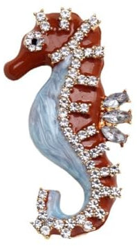 Broche hippocampe en strass - Broche en forme d'hippocampe - Tendance - Pour enfants et femmes - Bijoux cadeaux, Métal
