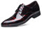 Ninepointninetynine Oxford-Schuhe für Herren, Schnürschuhe, spitzer Zehenbereich, Blumenmuster, Lack-PU-Leder, Blockabsatz, rutschfest, niedriges Oberteil, rutschfest, Business, rot, 45 1/3 EU