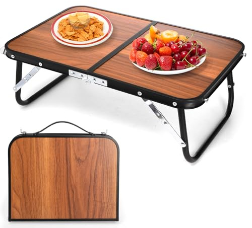 Nagpew Folding Camping Table, Mini Portable Beach Table with Carry Handle, Ultralight Compact Picnic Dining Low Table for Grill, Indoor Outdoor, Garden, Patio, BBQ, Party