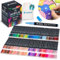 LUDICREA Kit de 72 colores de fieltro acrílico para colorear para adultos/niños Dibujo sobre papel, tela, roca, vidrio, madera, metal y pintura | rotuladores, rotulador de agua punta fina 0,7 mm