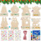 zycBernoi Einzigartiger Holzanhänger zum Bemalen Weihnachten, Weihnachts-Geldhalter,47 Stück DIY Holzanhänger Weihnachten mit Aufkleber, Basteln Weihnachten Kinder