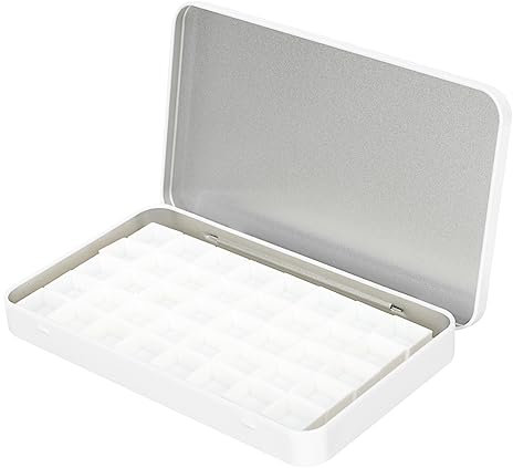 STOBOK Multi-function Watercolor Paint Tin 40x2ml Pans Portable Empty Watercolor Palette for Artists and Beginners Reusable Wear-resistant Painting Supply for Travel and Outdoor Use
