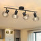 Dehobo Lámparas de Techo E14 Focos LED Interior Techo Orientables Focos para el Techo 4 Focos Negro Retro Foco de Techo Para Salon Dormitorio Comedore, Sin Bombilla