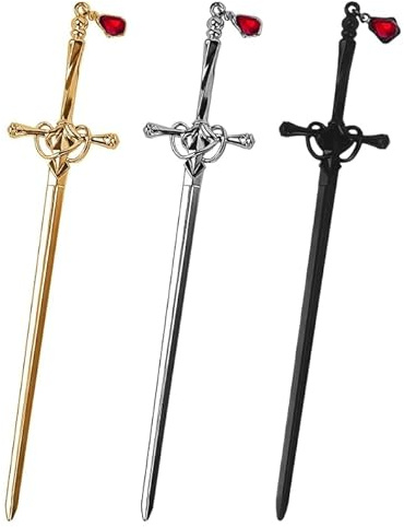 Bookmark, 3 Pcs Sword Katana Bookmark Vintage Metal Pendant | Personalised Book Lovers Gifts Reading Gifts Thanks Gift for Boyfriend (Gold Silver Black)