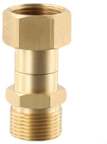 ZiStarlilife M22 14mm Gewindeanschluss Messing Drehgelenk für Hochdruckreiniger Drehgelenk für Ki Nk Verbinder Schlauchverschraubung 360° Drehung