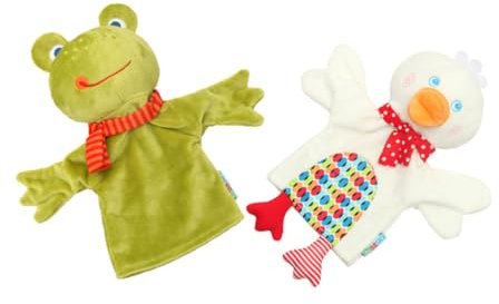 Abaodam Frosch-handpuppenspielzeug Zum Geschichtenerzählen 2-teiliges Interaktives Eltern- -plüschspielzeug Für Jungen Und Mädchen