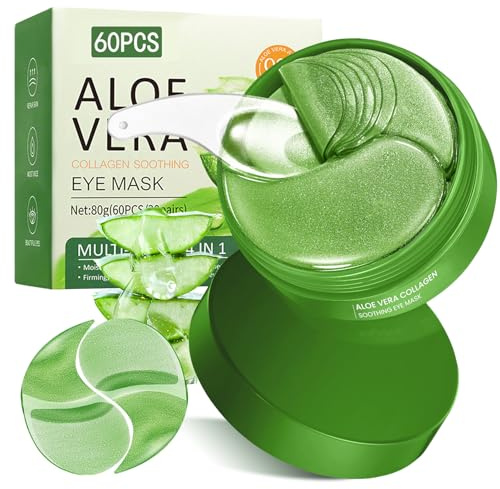 Augenpads 60 Stück, Hydrogel Maske mit Hyaluron, Kollagen & Aloe Vera, Feuchtigkeitspflege für die Augen, Beruhigend und Erfrischend