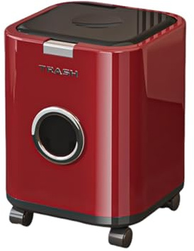 Baoblaze Papelera móvil para Estudio, Garaje, Dormitorio o Escuela, Rojo