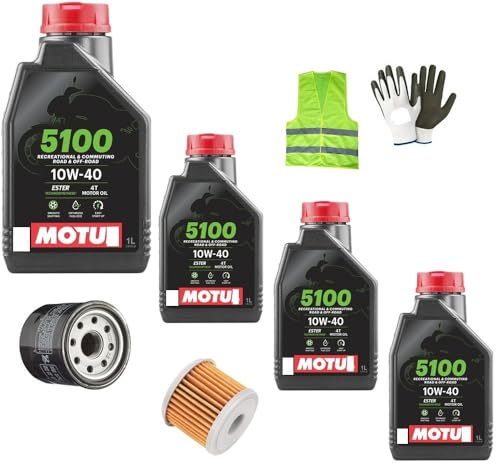 KIT TAGLIANDO MANUTENZIONE MOTO COMPATIBILE CON HONDA NC750X DCT ABS CAMBIO OLIO PER MOTO 4 LITRI DI OLIO MOTU L 10W40 4T 5100 SEMISINTETICO 4-STROKE+1 FILTRO OLIO AFTERMARKET