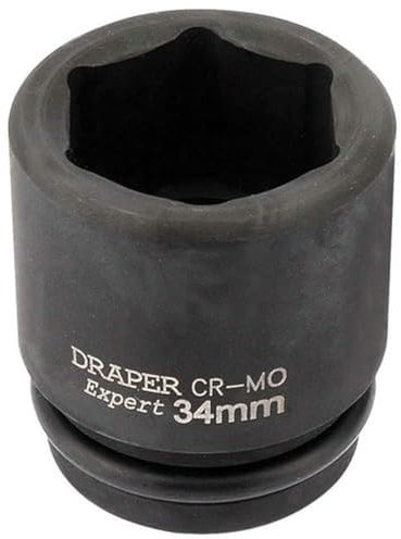 Draper 93267 3/4 Square Drive Expert Hi-Torq 6 Point Impact Socket, 34 mm Size , Blue