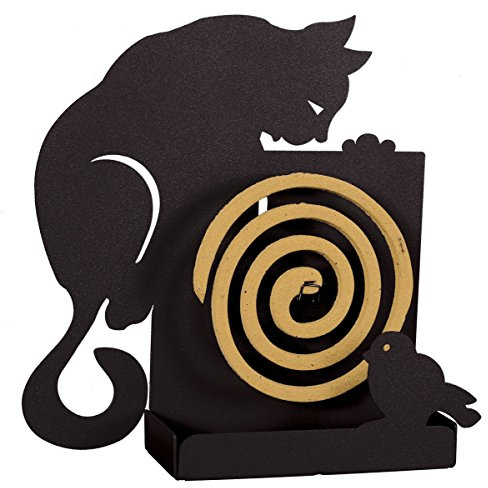 Support pour spirale anti moustique chat noir