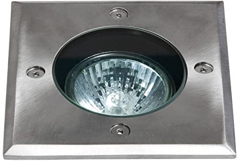 Astro Gramos Square Outdoor Ground Light - IP65 Rated - (Brushed Stainless Steel), GU10 LED Lamp, Designed in Britain - 1312003-3 Years Guarantee