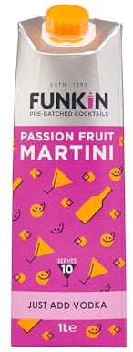 Funkin Passion Fruit Martini Pre-Made Cocktail Mix 1 Litre (Case of 6) | Cocktail - Just Add Spirits, Perfect For Parties