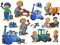 alles-meine.de GmbH 10 TLG. Set: Wandtattoo/Sticker + Fensterbilder - Bob der Baumeister - Wandsticker Aufkleber für Kinderzimmer - Jungen Baustelle/Baustellenfahrzeuge -..