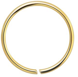 Monster Piercing - Nasenpiercing Nasenring Septum - Biegbarer O-Ring Hoop aus 14K Gold. Weißgold, Gelbgold oder Rotgold. Ringstärke: 22G (0,6mm); Durchmesser: 6 mm. Hypoallergen.