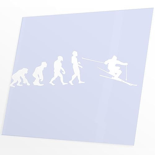 JINTORA - Autoaufkleber Tuning - Ski Alpin - 190x60mm - Auto Aufkleber - Bus - Fenster - Heckscheibe - Camper - wetterfest - Outdoor Sticker - Auto Deko - LKW - Tuning Selbstklebend - weiß