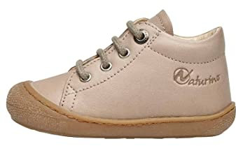 Naturino Chaussures Premiers Pas en Cuir, Gris Clair 18