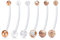Incaton 1.6mm Bauchnabelpiercing Schwangerschaft Flexibel 14 Gauge Bauchnabelpiercing 30/35/38mm Piercing Bauchnabel Schmuck Set