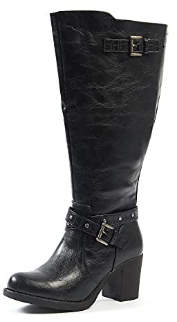 GABYLOU Stivali XL a polpaccio largo - modello Chrystel. Nero. 42