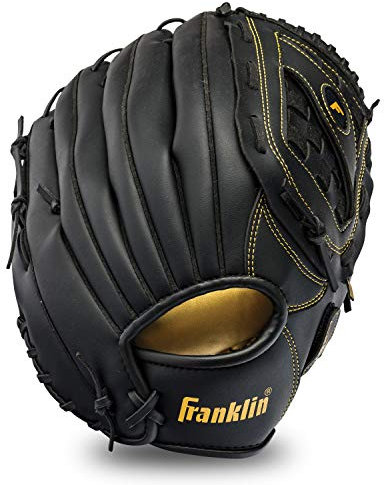 Franklin Sports Field Master Baseball + Softball-Handschuh – Erwachsene + Jugendliche Handschuh – Herren + Damen Baseball + Softball-Handschuhe – Rechtshänder – 35,6 cm – Schwarz