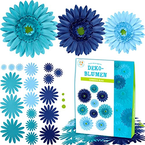 Creanino® Kinder Bastelset | Bastelpapier Set für die Familie | Dekoblumen | DIY Bastelset | Blumen Basteln