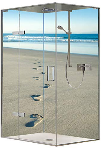 Original FLYERANDPRINT - SHOWER-PLATE, Alu-Dipond, OHNE FUGEN, Fliesenersatz, Duschrückwand, Wunschmaß, Dusche, Bad, Wandverkleidung, Wandverkleidung, DS-17-28 (Set mit 2 Platten, 120 x 200 cm)